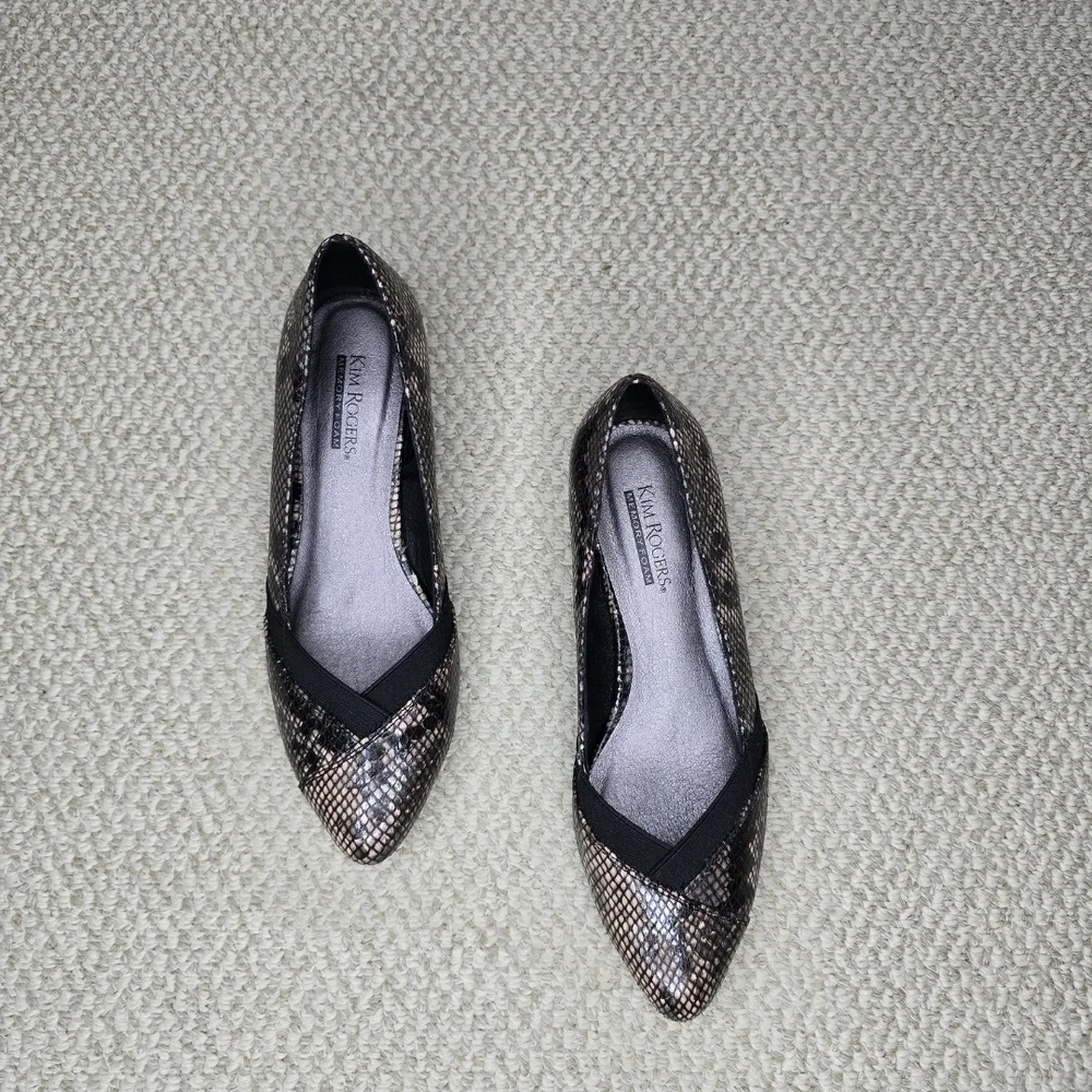Kim Rogers Omarey Black and Brown Snakeskin Heels Size 6